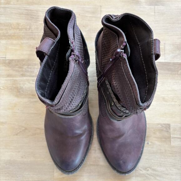Maurice’s Carol 101878 Western Braided Strappy Ankle Zip Up Bootie Size 9M - Picture 10 of 13